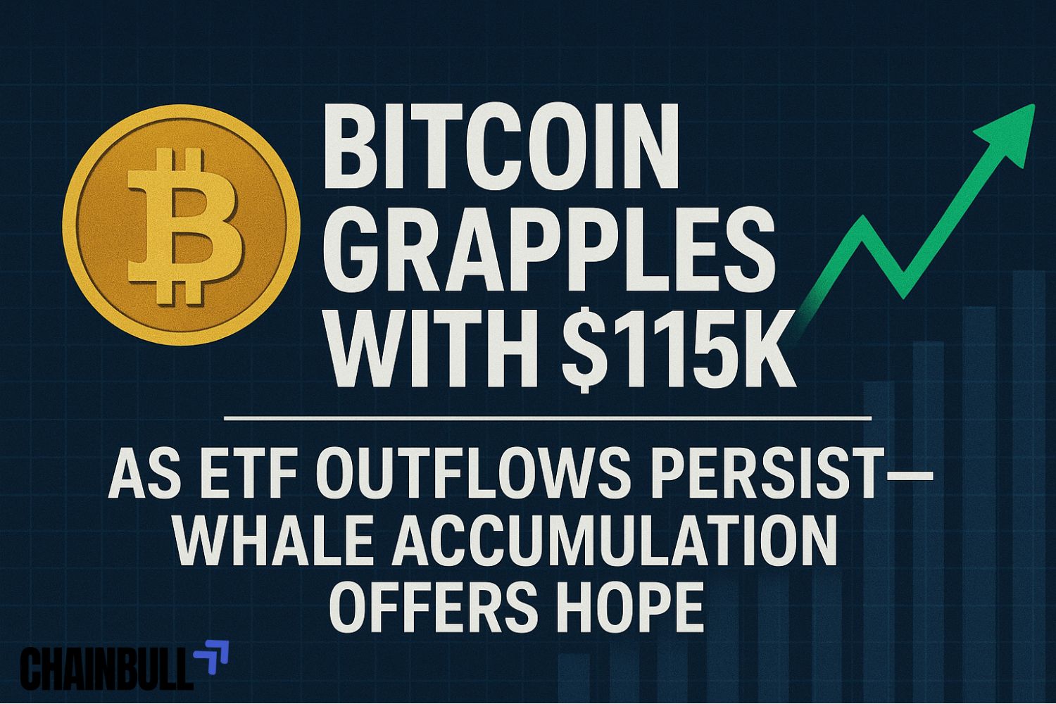 Banner on Bitcoin Grapples with $115K as ETF Outflows Persist—Whale Accumulation Offers Hope.