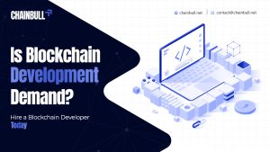 This blog banner describes blockchain developers for hire​