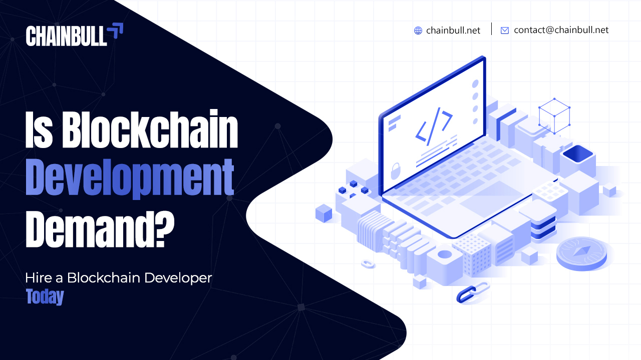 This blog banner describes blockchain developers for hire​