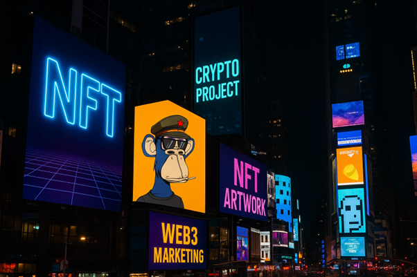image showing NFT and crypto billboards