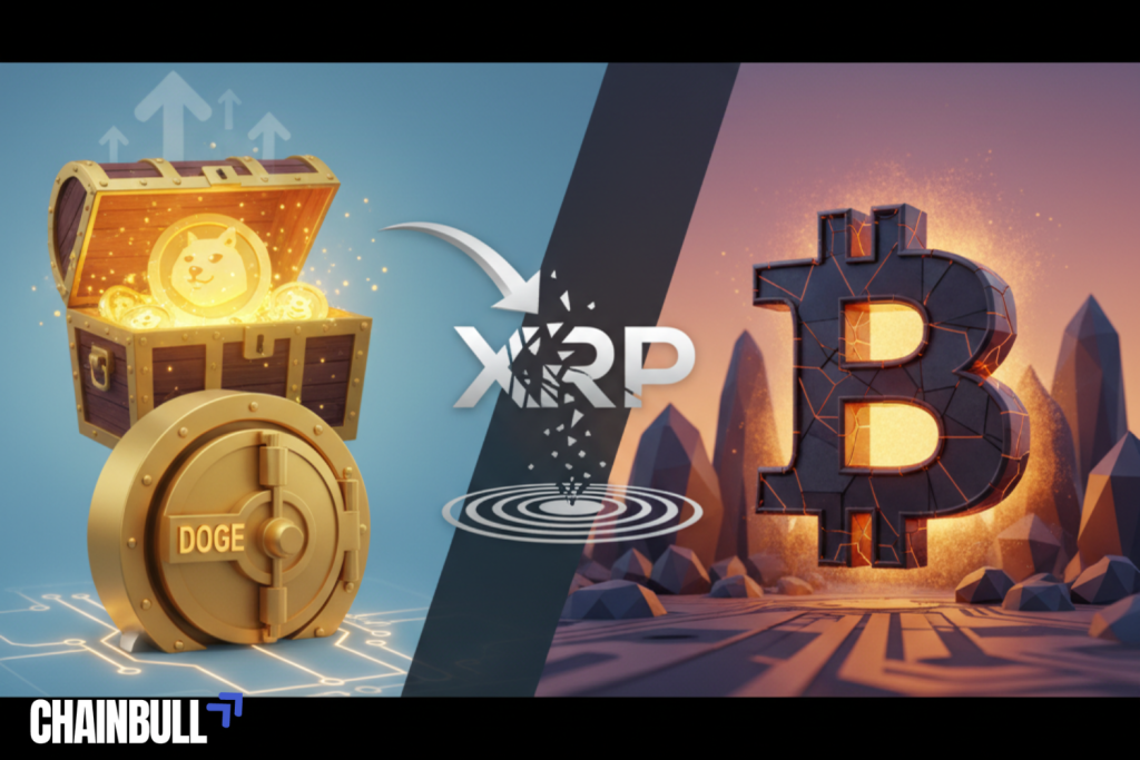 this image decribes Dogecoin Treasury To Go Public As XRP Slides
