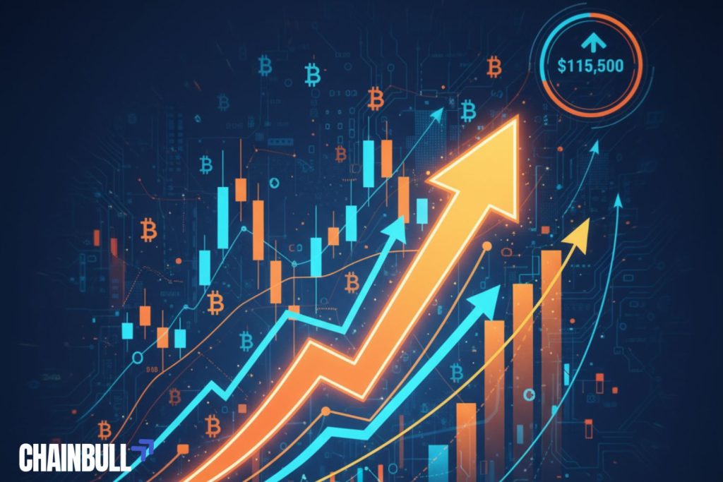 News banner on Bitcoin Accelerates Higher as Bulls Eye Break Above $115,500