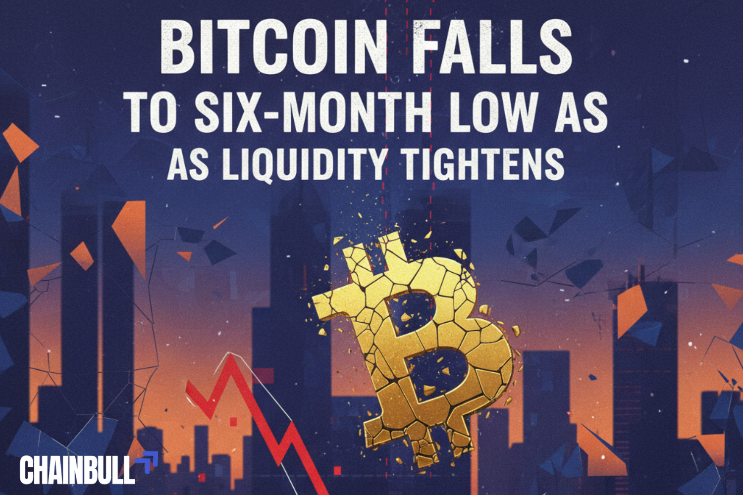 this image describes Bitcoin Falls to Six-Month Low