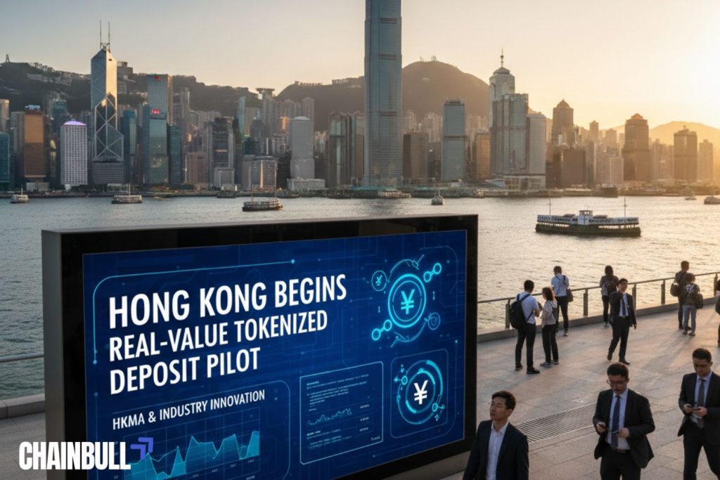 this image describes Hong Kong Begins Real-Value Tokenized