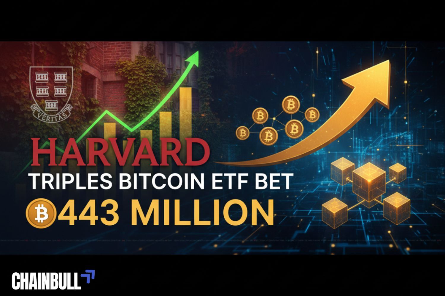 this image describes Harvard Triples Bitcoin ETF Bet to $443 Million
