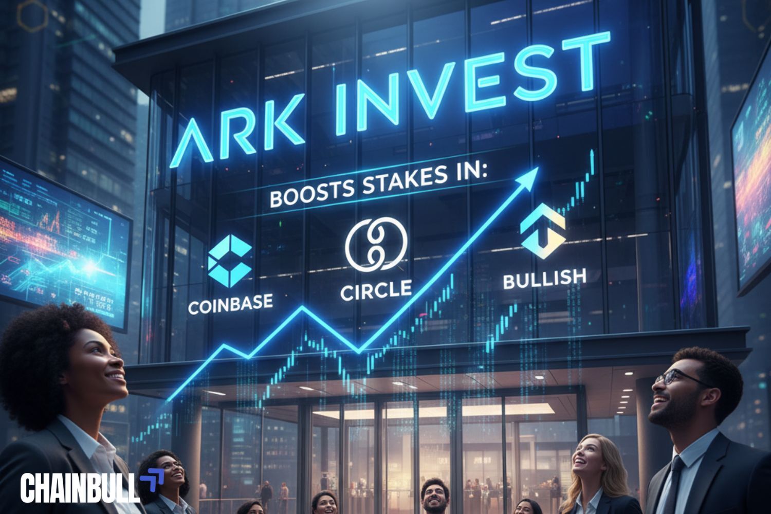 this image describes Ark Invest Boosts Coinbase
