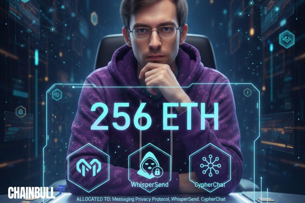 this image describes Ethereum Co-Founder Buterin Allocates 256 ETH