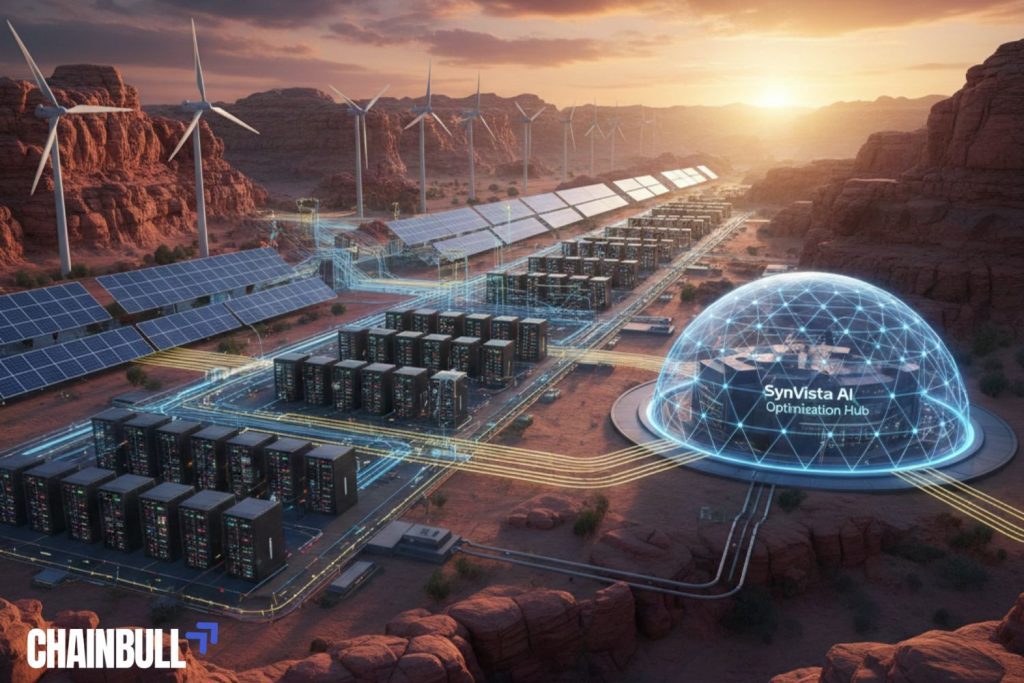 this image describes Canaan, SynVista to link Bitcoin mining with AI-optimized renewable energy