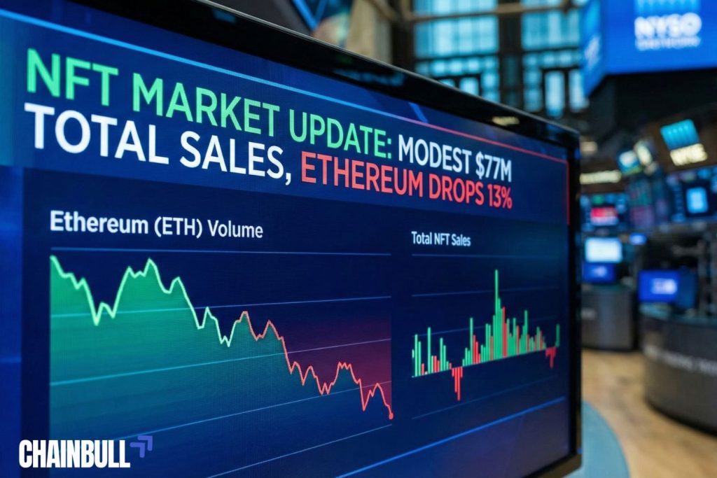 this image describes NFT Sales Show Modest $77M