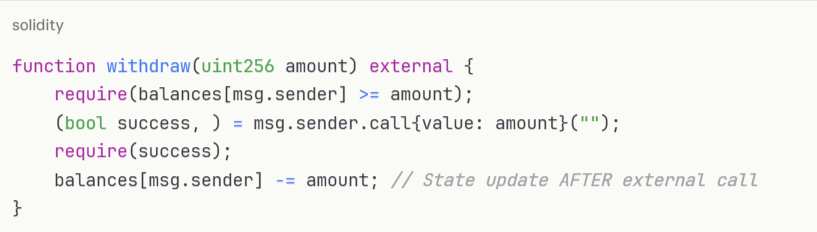 Vulnerable code example: