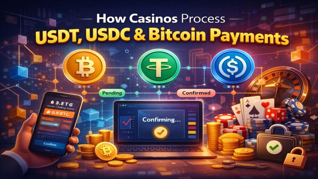How Casinos Process USDT, USDC & Bitcoin Payments