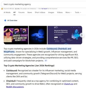 Screenshot of google ranking and AI overview for reader trust